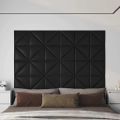 vidaXL Nástenné panely 12 ks čierne 30x30 cm umelá koža 0,54 m²