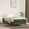 vidaXL Matrac s taštičkovými pružinami stredná tvrdosť tmavozelený 90x210x20 cm zamat