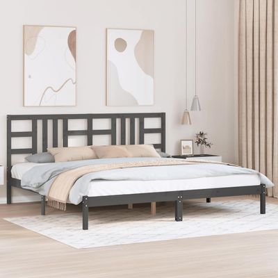 vidaXL Posteľný rám sivý masív 200x200 cm