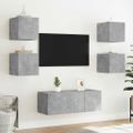 vidaXL TV nástenná skrinka s LED svetlami betónovo sivá 30,5x35x30 cm