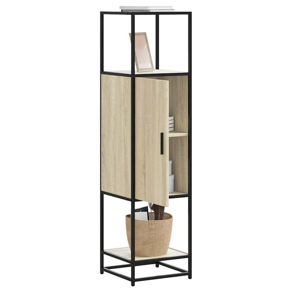 vidaXL Vysoká skrinka dub sonoma 35,5x35x139 cm kompozitné drevo+kov