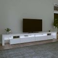 vidaXL TV skrinka s LED svetlami biela 290x36,5x40 cm