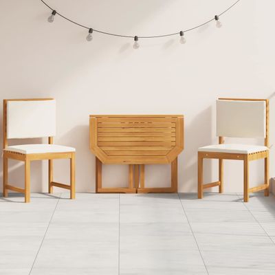 vidaXL Záhradný bistro set 3 pcs Hnedá Pevné akáciové drevo
