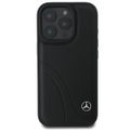 Puzdro Mercedes pre iPhone 16 Pro Max 6,9" MEHCP16X23RBCSK Hardcase MB Curved Stitches Kožené čierne