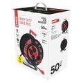Predlžovací kábel EMOS P084503 PROFI na bubne 50m / 4 zás. / čierny / guma-neoprén / 230V / 2,5 mm2