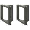 vidaXL Nohy konferenčného stolíka v tvare T, 2 ks, antracitové, 50x25x(42-43) cm, oceľ