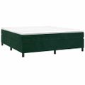 vidaXL Posteľný rám s boxspringom tmavozelený 160x200 cm zamat