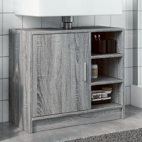 vidaXL Umývadlová skrinka sivá sonoma 60x38,5x45 cm spracované drevo
