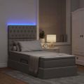 vidaXL LED úložná posteľ s matracom Sivohnedá 90 x 190 cm Látka