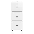 vidaXL Zásuvkový kabinet Biela s vysokým leskom 33 x 34,5 x 90 cm