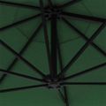 vidaXL Nástenný záhradný slnečník s LED 300 cm, zelený