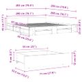 vidaXL Posteľný rám so zásuvkami dub sonoma 200x200cm kompozitné drevo