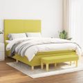 vidaXL Boxspring posteľ s matracom svetlozelená 140x190 cm látka