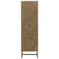 vidaXL Highboard Mosadzná 35 x 30 x 120 cm
