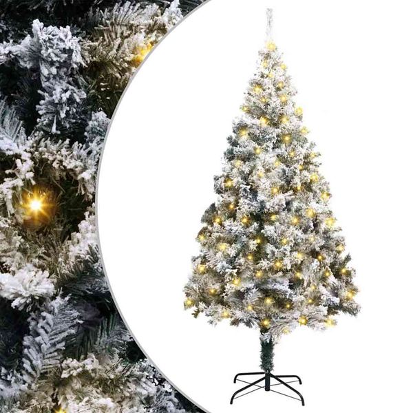 vidaXL Umelý vianočný stromček Biela 180 cm PVC a Oceľ a Plast
