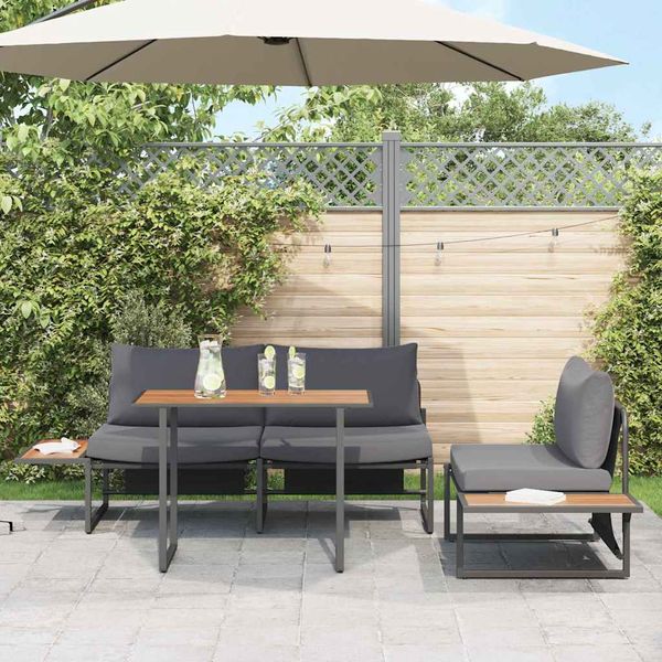 vidaXL Záhradný jedálenský set 3 pcs Antracit Oceľ