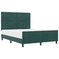 vidaXL Posteľ s pružinovým rámom Tmavozelená 140 x 190 cm Zamat