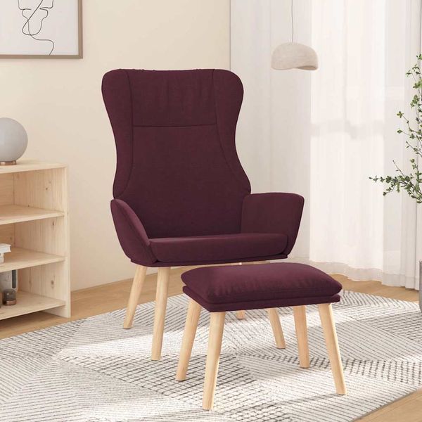 vidaXL Relaxačné kreslo s podnožkou fialové látka