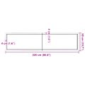 vidaXL Stolová doska svetlohnedá 220x50x(2-4)cm ošetrený masív hrany