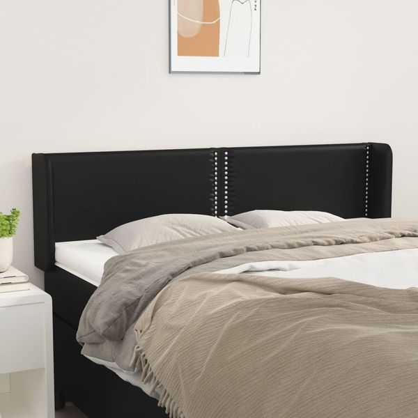 vidaXL Čelo postele so záhybmi čierne 147x16x78/88 cm umelá koža