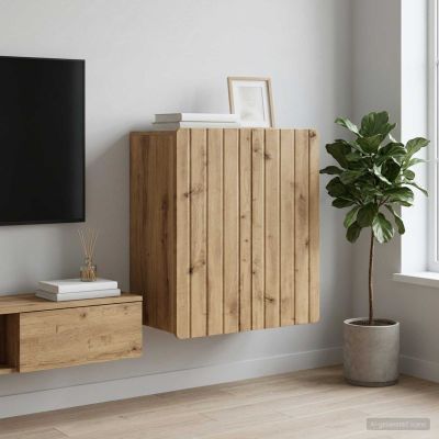 vidaXL Nástenná skrinka 59 x 31 x 64 cm Kompozitné drevo Dub artisan