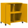 vidaXL Komoda horčicovožltá 68x39x72 cm oceľ