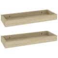 vidaXL Terasové nástenné police 2 ks dub 40x15x4 cm MDF