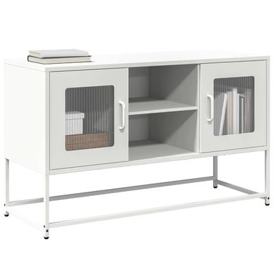 vidaXL TV skrinka biela 100,5x39x60,5 cm oceľ