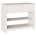 vidaXL Konzolový stôl so zásuvkou Drammen Biela 89,5 x 37 x 73 cm