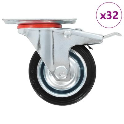vidaXL Otočné kolieska 32 ks, 75 mm