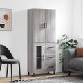 vidaXL Vysoká skrinka sivý dub sonoma 69,5x34x180 cm spracované drevo