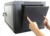 XtendLan 19" nástěnný rozvaděč 9U 600x450, nosnost 60 kg, skleněné kouřové dveře, svařovaný, černý