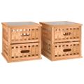 vidaXL Nočné stolíky 2 ks 34x34x34 cm orechový masív