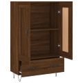 vidaXL Vysoká skrinka hnedá dub 69,5x31x115 cm kompozitné drevo