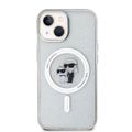 Puzdro Karl Lagerfeld pre iPhone 15 6,1" KLHMP15SHGKCNOT priehľadné HC Magsafe IML KC Glitter