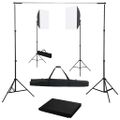 vidaXL Sada do fotoštúdia so softbox svetlami a pozadím