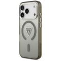Puzdro Guess Case Magsafe IML Gradient s potlačou trojuholníkového loga a striebornými kovovými tlačidlami fotoaparátu pre iPhone 17 Pro Khaki