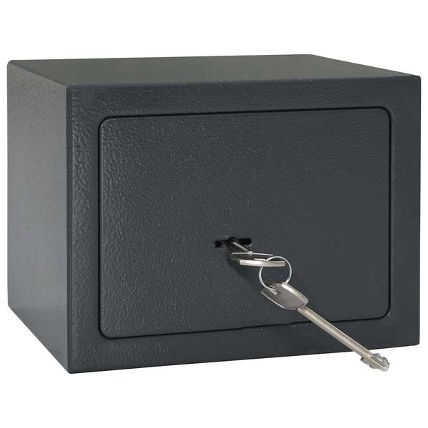 vidaXL Mechanický trezor tmavosivý 23x17x17 cm oceľový