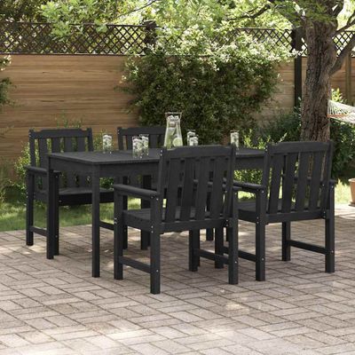 vidaXL Záhradná stolička 4 pcs Čierna 65.5 x 59 x 88 cm Polyetylén