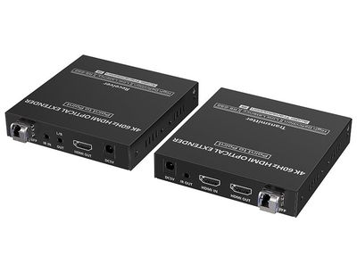 XtendLan HDMI přenos po optice, jedno vlákno, do 40km, SC konektor, 4k, s IR přenosem ovládání, pár Extender, HDMI 2.0, single-mode LC, vysílac+prijímac, až 4K, do 40km, s IR prenosem ovládání, LPCM 2.0, HDMI loopout, IR passback