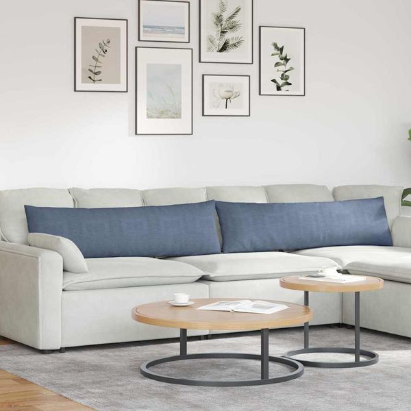 vidaXL Vankúše na pohovku 2 pcs Modrá 145 x 40 cm Kordúrová tkanina