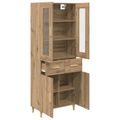 vidaXL Highboard Remeselný dub 69,5 x 34 x 180 cm Kompozitné drevo