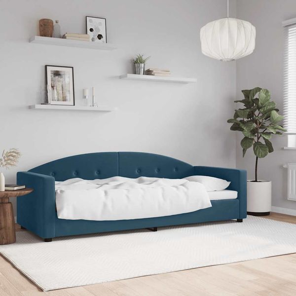 vidaXL Denná posteľ modrá 80x200 cm zamat