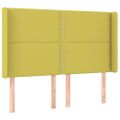 vidaXL Čelo postele s LED zelené 147x16x118/128 cm látka