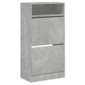 vidaXL Botník betónovo sivý 60x34x116 cm kompozitné drevo