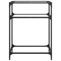 vidaXL Konzolový stolík priehľadná sklenená doska 60x35x81 cm oceľ