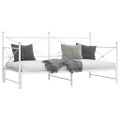 vidaXL Váľanda s kolieskom bez matraca Biela 107x203 cm Oceľ
