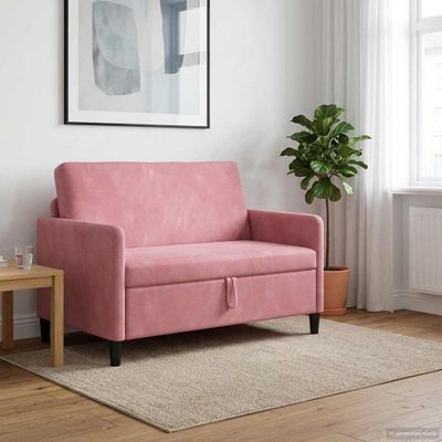 vidaXL Sofa s úložným priestorom Ružová 122 x 78 x 87 cm Polyester
