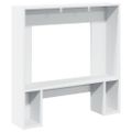 vidaXL Obloženie krbu biele 81x18x82 cm kompozitné drevo