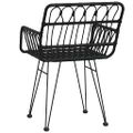 vidaXL Záhradné stoličky 2 ks s opierkami čierne 56x64x80 cm PE Rattan